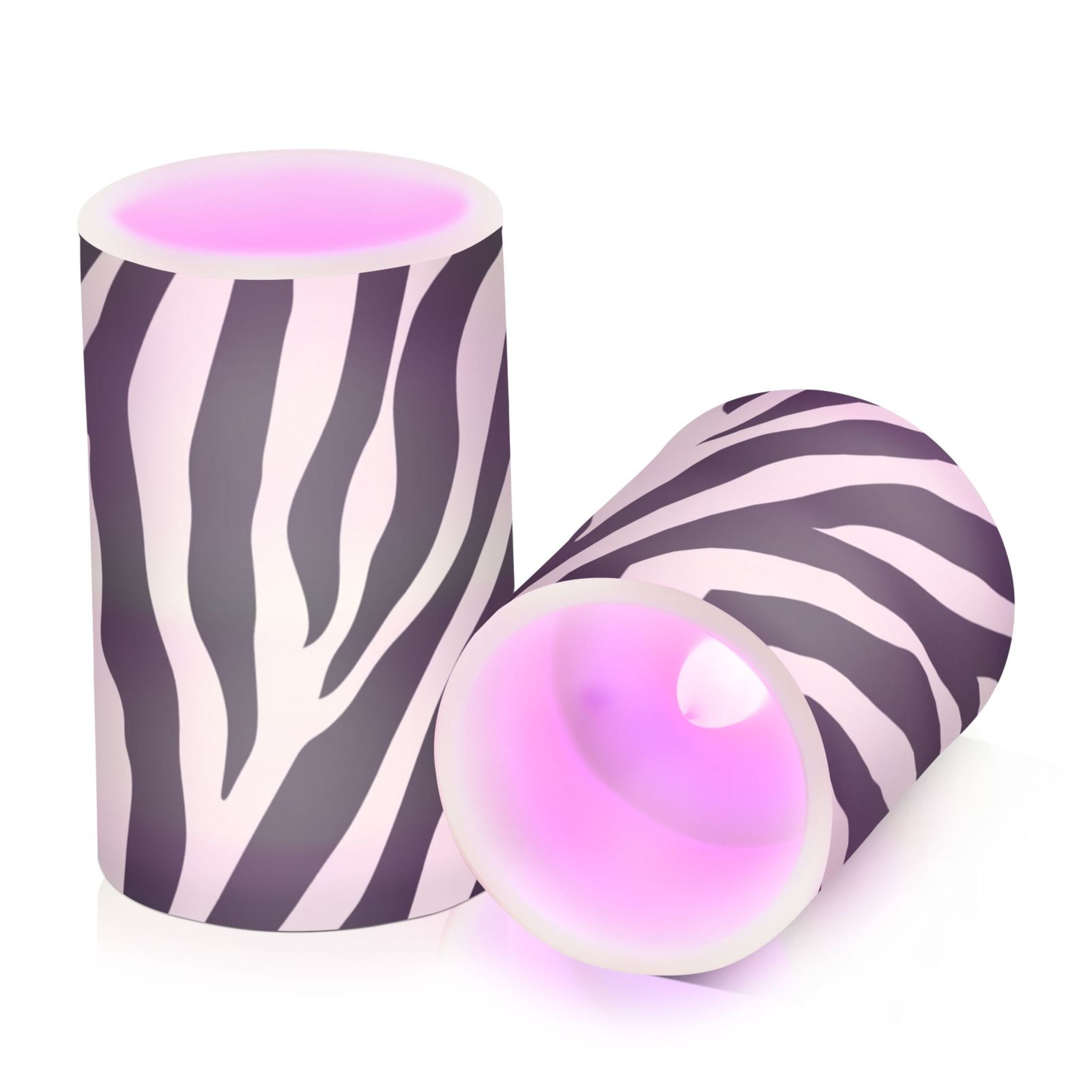 Black White Abstract Zebras Pattern Flickering Flameless Candles LED Tealight Battery Operated with Remote Set of 2 Holiday Decor Ornaments