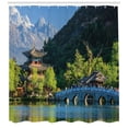 thumbnail image 3 of Ambesonne Vintage China Shower Curtain, Old Town by Water, 69"Wx75"L, Multicolor, 3 of 3