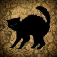 thumbnail image 3 of Vision Studio 15x15 Black Modern Framed Museum Art Print Titled - Cat and Damask, 3 of 5
