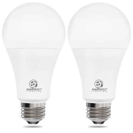 ENERGETIC A21 Radar Motion Sensor Light Bulb,100 Watt Equivalent（14.5W),Dusk to Dawn Bulbs,1500LM Daylight 5000K,Auto on/off Motion Detector Bulbs,E26 Base,2Pack