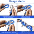 thumbnail image 3 of 2 Pack Swing Hooks, Adjustable Rope Length 150cm, Suitable for Wooden Beams with Carabiner, Swing Hooks for Hammock and Yoga Chair, Maximum Load 200kg, 3 of 4