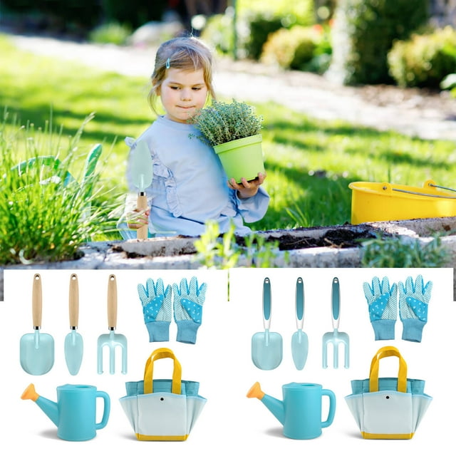 Xihbxyly Juego de Herramientas de Jardinería, Juego de Exterior con Pala y Rastrillo, Divertido Kit de Aprendizaje, Perfecto para El Patio y La Escuela, Aventura de Jardinería para Niños de 3 a 8 Año