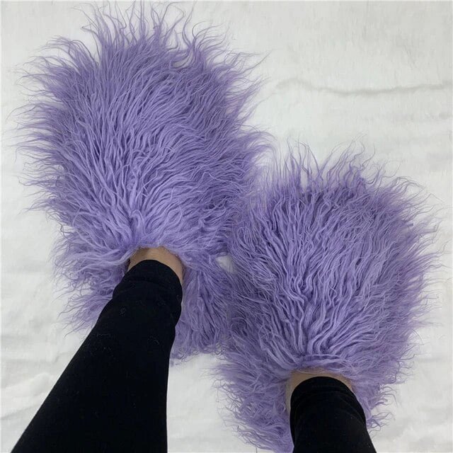 Factory Price New Designer Real Tan Sheep Fur Women Slides Slippers For Season With Customized Color