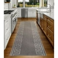 thumbnail image 4 of Playa Rug Custom Size Greek Key Design Gray ,Dark Gray Color Non-Slip Rubber Backing-26 Inch WidexYour Choice of Length Runner Rug 10 Feet - Gray, 4 of 5
