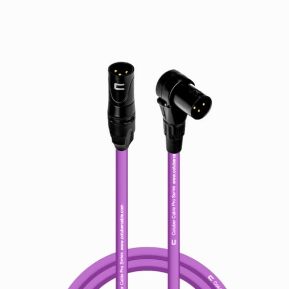 Coluber Cable 3-Pin M-Right Angle Balanced XLR Cable Color Premium Cord 6ft