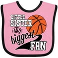 thumbnail image 3 of Inktastic Little Sister and Biggest Fan Basketball Player Girls Baby Bib, 3 of 4