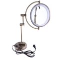 thumbnail image 2 of Espejo de de maquilje de dormitorio de baño giratorio de montado en pared LED recargable 8 pulgadas - s a 5x Ampliación Sunnimix Espejo LED montado en la pared, 2 of 8