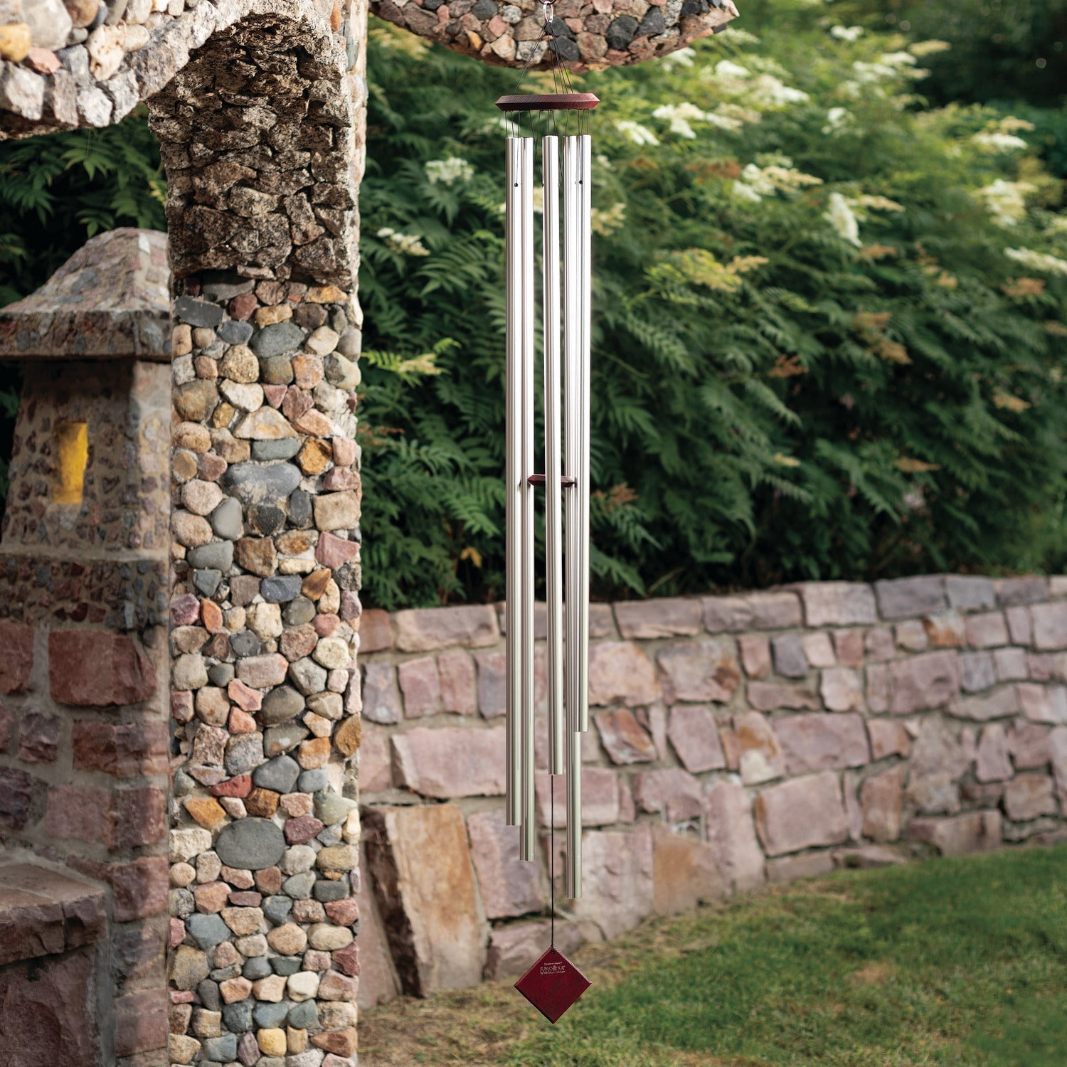 Woodstock Windchimes Chimes of Venus Silver, Wind Chimes For Outside, Wind Chimes For Garden, Patio, and Outdoor Décor, 58"L