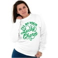 thumbnail image 4 of I'll Be Your Lucky Charm Clover Unisex Plus Fleece Graphic Sweatshirt Brisco Brands 4X, 4 of 5