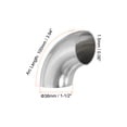 thumbnail image 2 of Uxcell 1-1/2" OD 201 Stainless Steel Butt, 4 Pack 90 Degree Elbow Pipe Fitting Bend Welding for Stair Handrail, 2 of 7