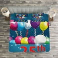 thumbnail image 3 of Ambesonne Colorful Quilted Bedspread Set 3 Pcs, Swirled Ribbons 25, Queen Size, Multicolor, 3 of 3