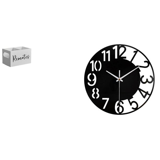 Organizador de almacenamiento de escritorio,Soporte para control remoto de TV de madera,Reloj de pared grande,Reloj de pared acrílico silencioso moderno,Reloj de pared grande para