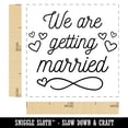 thumbnail image 2 of We Are Getting Married Wedding Hearts Self-Inking Rubber Stamp Ink Stamper - Orange Ink - Small 1 Inch, 2 of 7