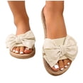 thumbnail image 6 of Samdudou Espadrille Sandals Open Toe Bow Knot Flat Slide Jute Rope Sole Summer Vacation Beach Ladies Casual Style Footwear Outdoor Daily Wear Lightweight Walking Modern Trendy Design, 6 of 8