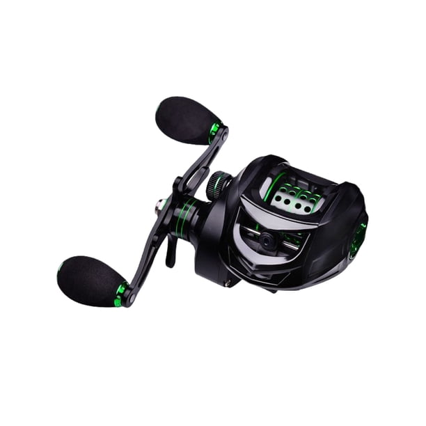 Naiovety 7,2: 1 carrete Baitcasting cobre portátil extraíble mango de liberación rápida lavable 10 accesorios de carretes de pesca Pescar Tipo 2 Derecho