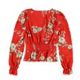 thumbnail image 2 of bar III Womens Floral Pullover Blouse, Red, X-Small, 2 of 2
