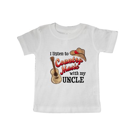 

Inktastic I Listen to Country Music with my Uncle with Guitar and Hat Gift Baby Boy or Baby Girl T-Shirt