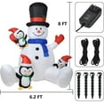 thumbnail image 3 of Coolmade 8ft Height Christmas Inflatable Snowman and Penguins with Colorful Rotating Led Lights Blow up Outdoor Yard Decoration, 3 of 6