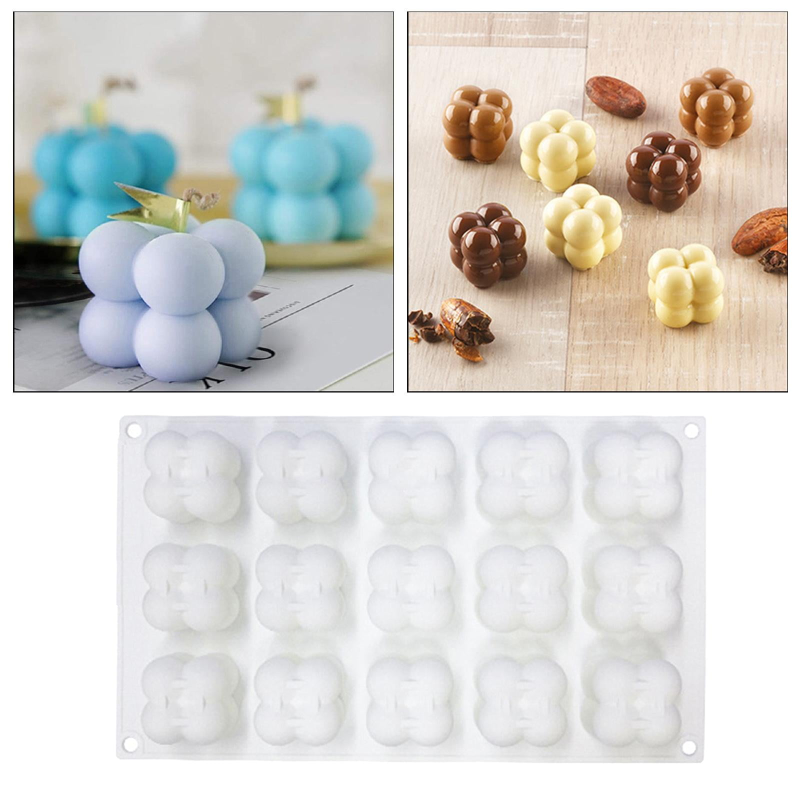 FVDPWYE 2pcs Silicone Cube Candle Mold Bubble Cube Candles Wax Plaster Ornaments