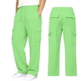 thumbnail image 4 of Girls Sweatpants Preppy Kids Cargo Pants Wide Leg Baggy Sweat Pants Teen Joggers Casual Trousers With Pockets, 4 of 7