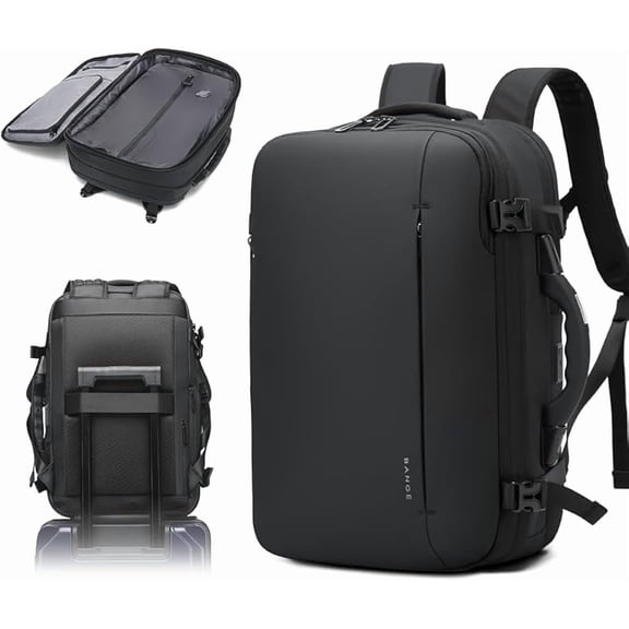BANGE Air Compression System Backpack with electronic scaleVacuum Compression Travel Backpack,Expandable Backpacks with Pump for Airplanes