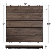 Renwick 27 Pieces 12’’ x 12’’ Wooden Floor Tiles for Outdoor and Indoor, Black