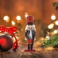 thumbnail image 2 of DiMaddie Wood Nutcracker Soldier Puppet Christmas Decor for Holiday Soldier Figure Nutcracker Decor Desktop Display Charming Seasonal Decorations, 2 of 6