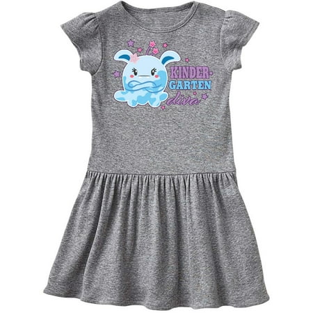 

Inktastic Kindergarten Diva with Cute Blue Monster Gift Toddler Girl Dress