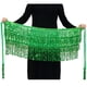 thumbnail image 1 of Guardurnaity a la cadera para danza del vientre a la moda, bufanda con borlas, ropa de baile envolvente multicolor, disfraz Rave con diamantes de Prendas para la parte inferior del cuerpo Verde, 1 of 6