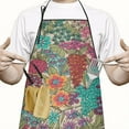 thumbnail image 2 of Pioneer Flower Floral Print Pattern Apron-Garden Aprons for Women with Pockets-Cotton Linen Waterproof Kitchen Cooking Gardening Aprons Adjustable for Kitchen,Cooking,BBQ and Salon 33x27 Inch, 2 of 7