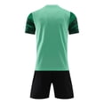thumbnail image 2 of ranrann Kids Boys Soccer Sport Outfits Stylish Print Short Sleeve Round Neck T-shirt and Drawstring Green Type B XXS, 2 of 4
