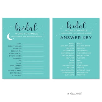 24 Count Bridal Shower Love Song Match Game Cards - Faux Gold Glitter On Pink, 5x7 Inch, Includes Answer Card