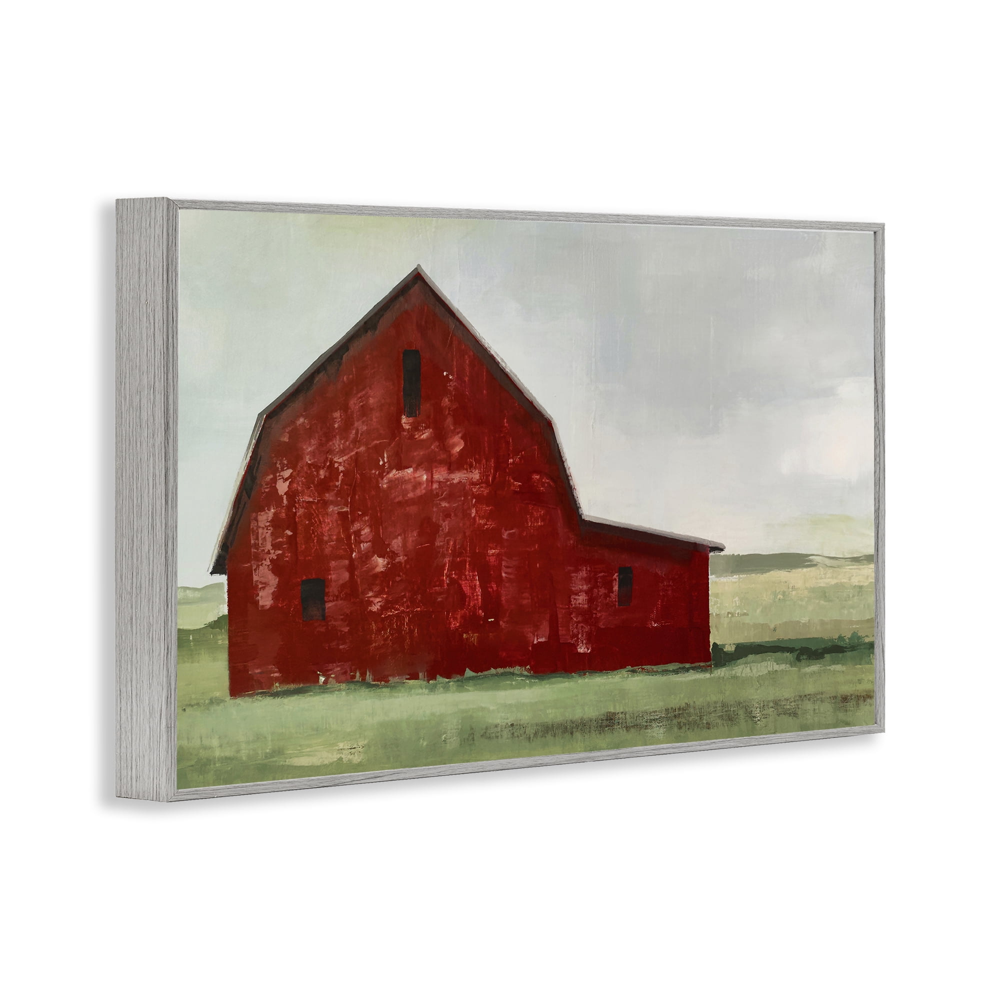 Stupell Industries Red Weathered & Wise Barn Gray Framed Giclee Art, design by Max Maxx