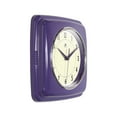 thumbnail image 2 of Infinity Instruments Retro Square Purple Plastic 9.25-inch Analog Wall Clock, 2 of 7