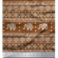 thumbnail image 1 of Soimoi Cotton Duck Fabric Aztec & Tribal Elephant Animal Printed Fabric 1 Yard 56 Inch Wide, 1 of 3