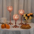 Crystal Candle Holders Rose Gold 6Pack,Table Centerpieces Decoration