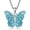 Butterfly, variant on Animal Necklace 925 Sterling Silver Turquoise Horse/Hummingbird/Butterfly/Dragonfly/Phoenix/Turtle/Cowgirl Hat/Owl/Highland Cow/Cat Pendant Jewelry Gifts for Women Men