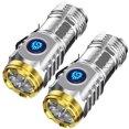 thumbnail image 3 of Linterna LED Brillante Al Recargable Tipo C 5 Modos 2 Piezas (2 Plateadas), 3 of 6