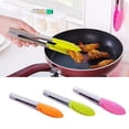 thumbnail image 2 of Silicone Cooking Salad Stainless Steel Handle Serving BBQ Tongs Kitchen Utensil, 2 of 7