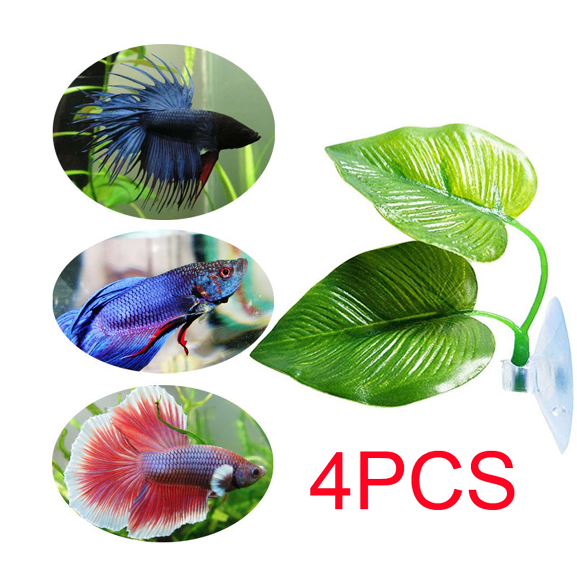 4PCS Betta Fish Leaf Pad Plastic Betta Resting Leaf Comfortable with