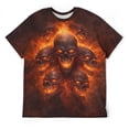thumbnail image 4 of LAOLIUSN Men’s 3D All-Over Print Skull Graphic T-Shirt, Short Sleeve Crewneck, Stretch Polyester-Spandex Tee, S-4XL, 4 of 8