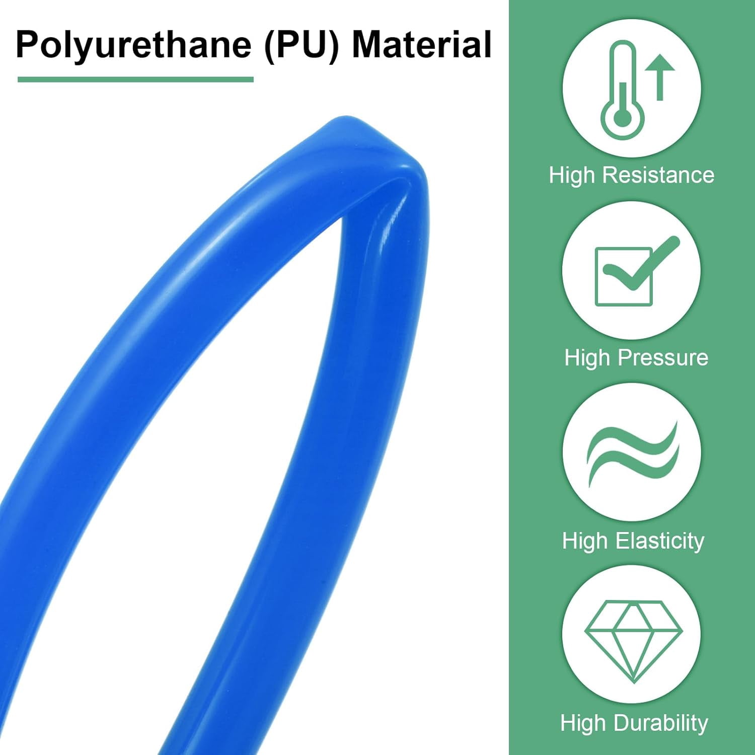 MKEUDQ-Pneumatic Tubing Pipe, 5mm(ID) x8mm(OD) PU Polyurethane Air Compressor Hose for Air Compressor Fitting/Gas/Fluid Transfer, Air Hose Line Tube [2M/6.56ft, Blue]
