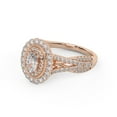 thumbnail image 3 of AFFY Twisted Shank Double Halo Engagement Ring for Women, 1.00 Carat (ctw) Oval And Round Lab Grown Diamond Ring In 10K Solid Rose Gold F-G, VS-SI Quality Ring Size-8, 3 of 6