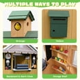 thumbnail image 6 of COCLUB Playhouse for Kids Outdoors, 2-in-1 Backyard Playhouse with Grocery Store and BBQ Grill Station, Cedar Wood, Green, 6 of 9