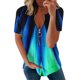 thumbnail image 1 of Gibobby Playera De Algodón Mujeres Fashion Top camisa Tunic V cuello Zipper Loose Tops manga corta elegante camisa Casual Blouse（Azul marino， XL), 1 of 5