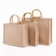 thumbnail image 3 of Bolsa De Compras De Yute Bolsa De Asa De Bambú Anticuada Bolsa De Regalo Natural Exquisita Para Compras De Yute Portátil Con Película Impermeable Para Tienda De Telas De Panadería Inevent HA026771-02, 3 of 5