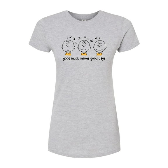 Peanuts - Good Music Good Days - Juniors Fitted Graphic T-Shirt