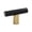 Champagne / Matte Black, variant on Alno A2902-MB Vita Bella 1-3/4" Modern Knurled Industrial "T" Bar Designer Cabinet Knob /