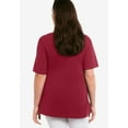 thumbnail image 2 of ellos Women's Plus Size V-Neck A-Line Tunic - 1X, Fresh Pomegranate, 2 of 6