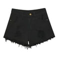 thumbnail image 2 of Blmnix Jean Shorts Womens Shorts Micro Shorts Cut-off Short Zipper High Black Womens Running Shorts,L, 2 of 5